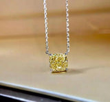 Cushion Square Diamond Veneer Cubic Zirconia Sterling Silver Solitaire Pendant. 635P208 | DiamondVeneer Fashion