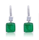 10CT TW Asscher Diamond Veneer Cubic Zirconia Drop Earrings. 800E201 | DiamondVeneer Fashion