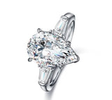 2CT Pear Diamond Veneer Cubic Zirconia Ring 5. 635R72032