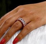 Diamond Veneer Cubic Zirconia Eternity Band Ring. 635R3646 | DiamondVeneer Fashion