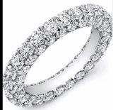 Micro pave Diamond Veneer Sterling Silver Eternity Band Ring. 813R100