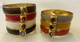 Zirconite Oval jeweled Snake skin hinged Bracelet Bangle. 629B82033 | DiamondVeneer Fashion