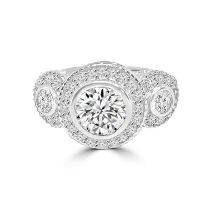 2.5CT Center Radiant Diamond Veneer Cubic Zirconia  Ring. 635R71446 | DiamondVeneer Fashion