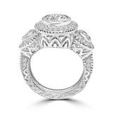 2.5CT Center Radiant Diamond Veneer Cubic Zirconia  Ring. 635R71446 | DiamondVeneer Fashion