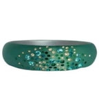 Zirconite Jeweled wide Fashion Green Opaque Bangle Bracelet. 629B81361GR