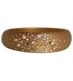 Zirconite Jeweled wide Fashion Brown Opaque Bangle Bracelet. 629B81361BR