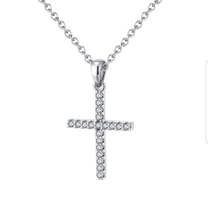 Zirconite Cubic Zirconia sterling Silver Cross Pendant. | DiamondVeneer Fashion