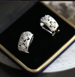 Zirconite Italian design satin Hoop Earrings. 831E104 | DiamondVeneer Fashion