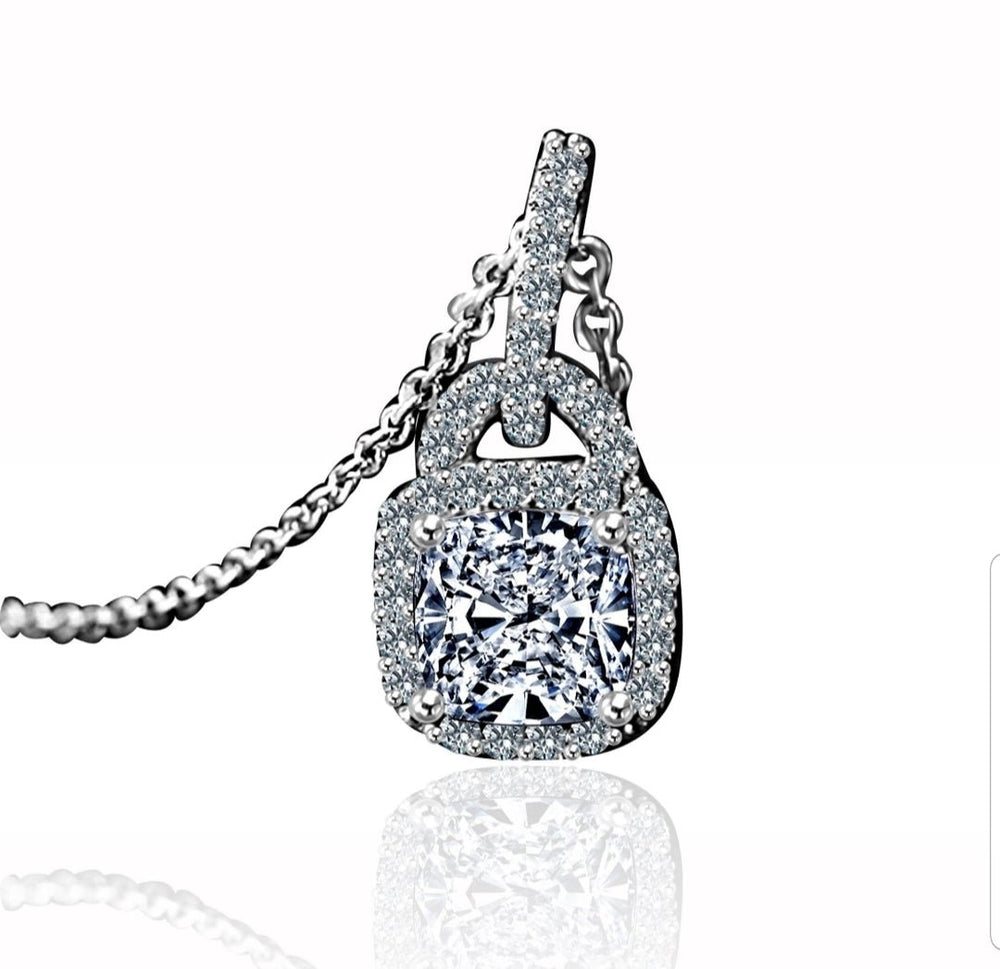 Square Cushion Diamond Veneer Pendant. 635P25368 | DiamondVeneer Fashion