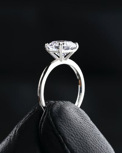 Square Cushion Diamond Veneer Solitaire Ring. 635R208