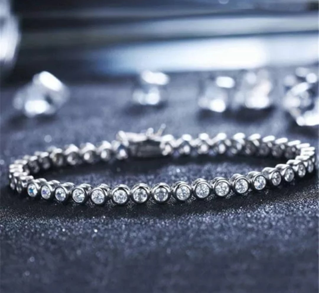 Zirconite Cubic Zirconia Bezel Tennis Bracelet | DiamondVeneer Fashion