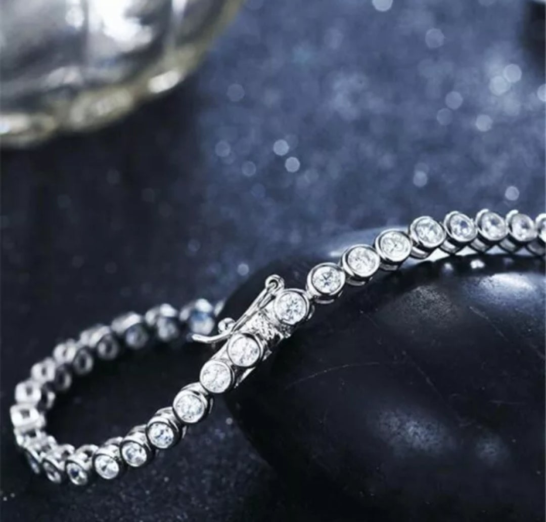 Zirconite Cubic Zirconia Bezel Tennis Bracelet | DiamondVeneer Fashion