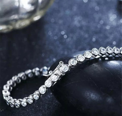 Zirconite Cubic Zirconia Bezel Tennis Bracelet | DiamondVeneer Fashion