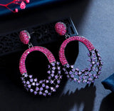 Zirconite Red&Green Chandeliers Earrings. 826E20 | DiamondVeneer Fashion
