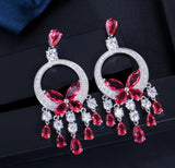 Zirconite Cubic Zirconia Chandeliers Earrings. 826E01 | DiamondVeneer Fashion