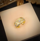 Zirconite Italian design satin open Ring. 831R104 | DiamondVeneer Fashion