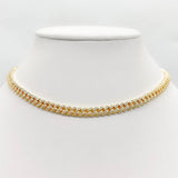 Zirconite Cubic Zirconia pave Curved Link Necklace. 818N | DiamondVeneer Fashion
