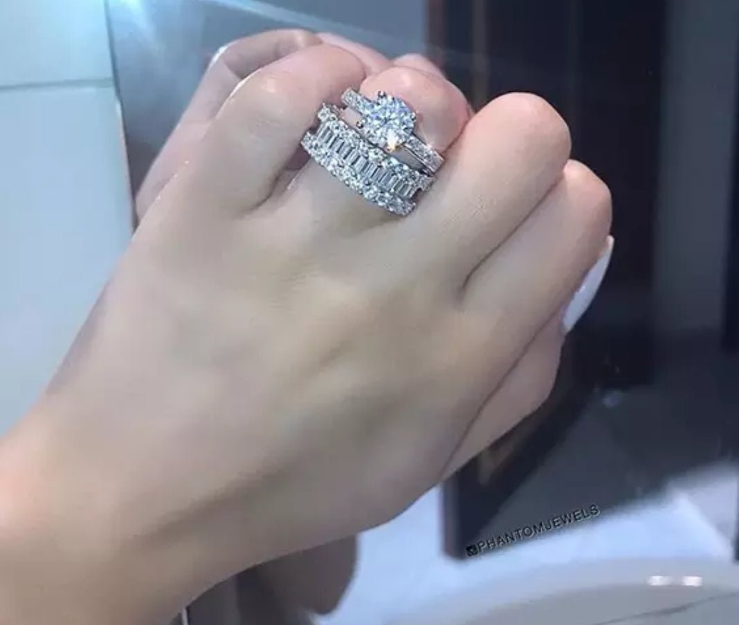 Baguette cubic zirconia eternity band ring, alternate view, 705R4950
