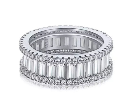Baguette cubic zirconia eternity band ring, alternate view, 705R4950