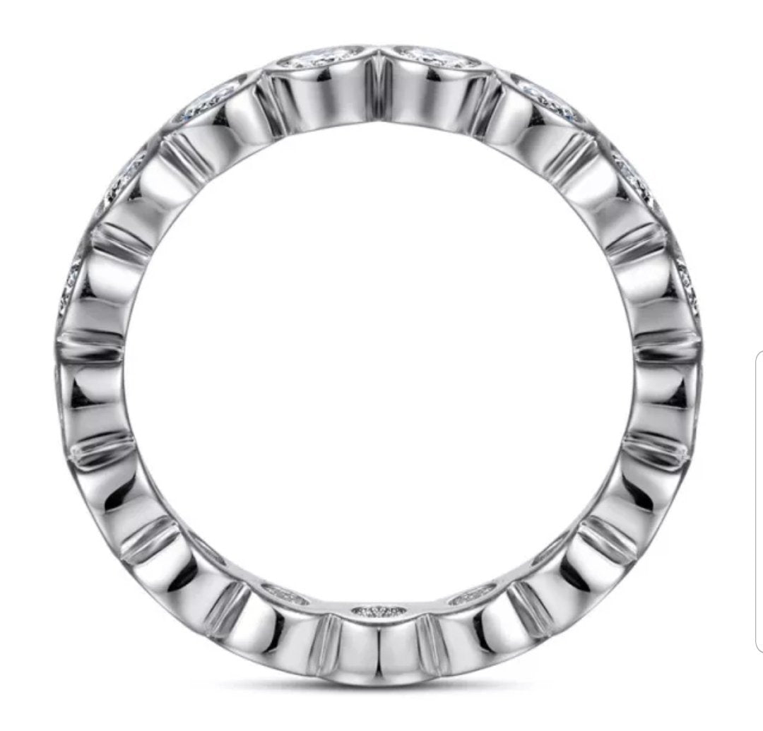Bezel-set cubic zirconia eternity band ring, alternate view, 635RBEZEL