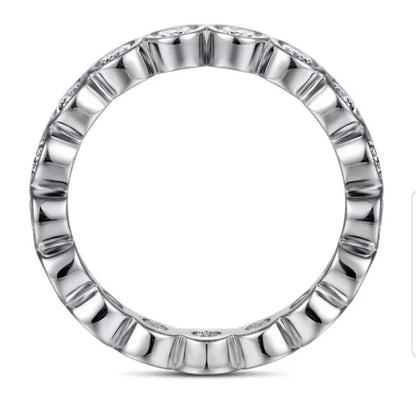Bezel-set cubic zirconia eternity band ring, alternate view, 635RBEZEL