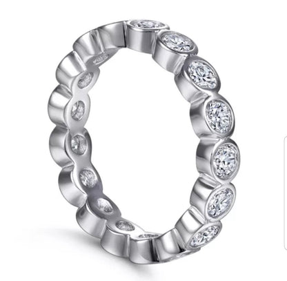 Bezel-set cubic zirconia eternity band ring, alternate view, 635RBEZEL