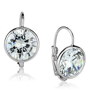 Bezel-set cubic zirconia lever back earrings by Zirconite, alternate view, 501E3870