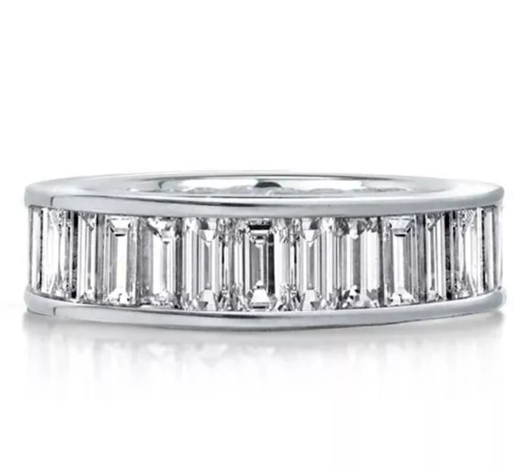 Channel-set baguette cubic zirconia eternity band ring, alternate view, 602R71386