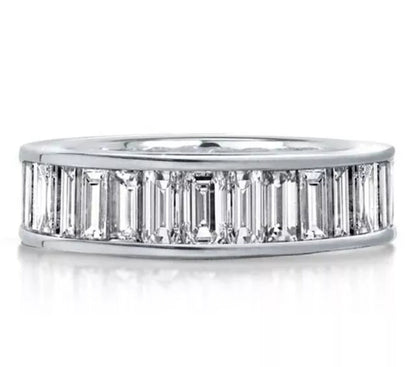 Channel-set baguette cubic zirconia eternity band ring, alternate view, 602R71386