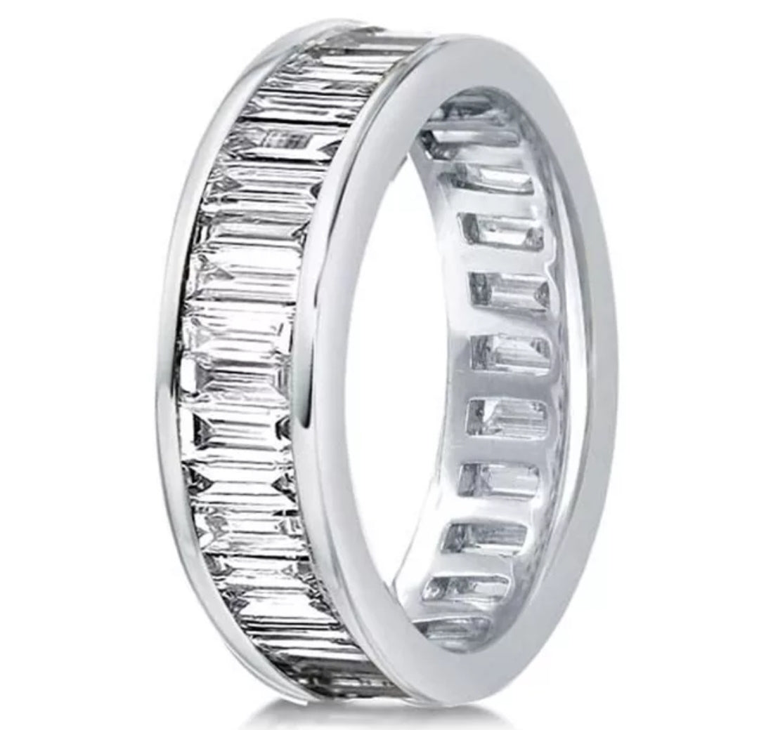 Channel-set baguette cubic zirconia eternity band ring, main view, 602R71386