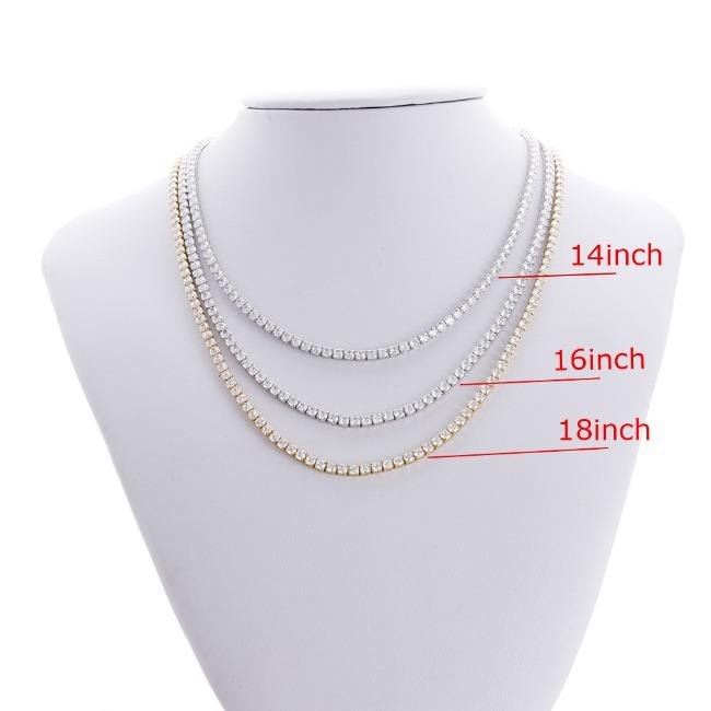 Classic Round all around Zirconite Cubic Zirconia Tennis necklace. 602N50005