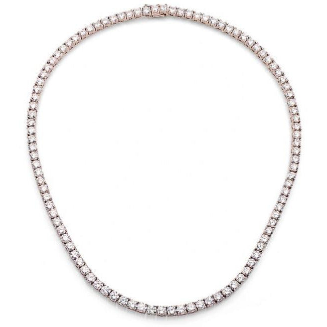 Classic Round all around Zirconite Cubic Zirconia Tennis necklace. 602N50005