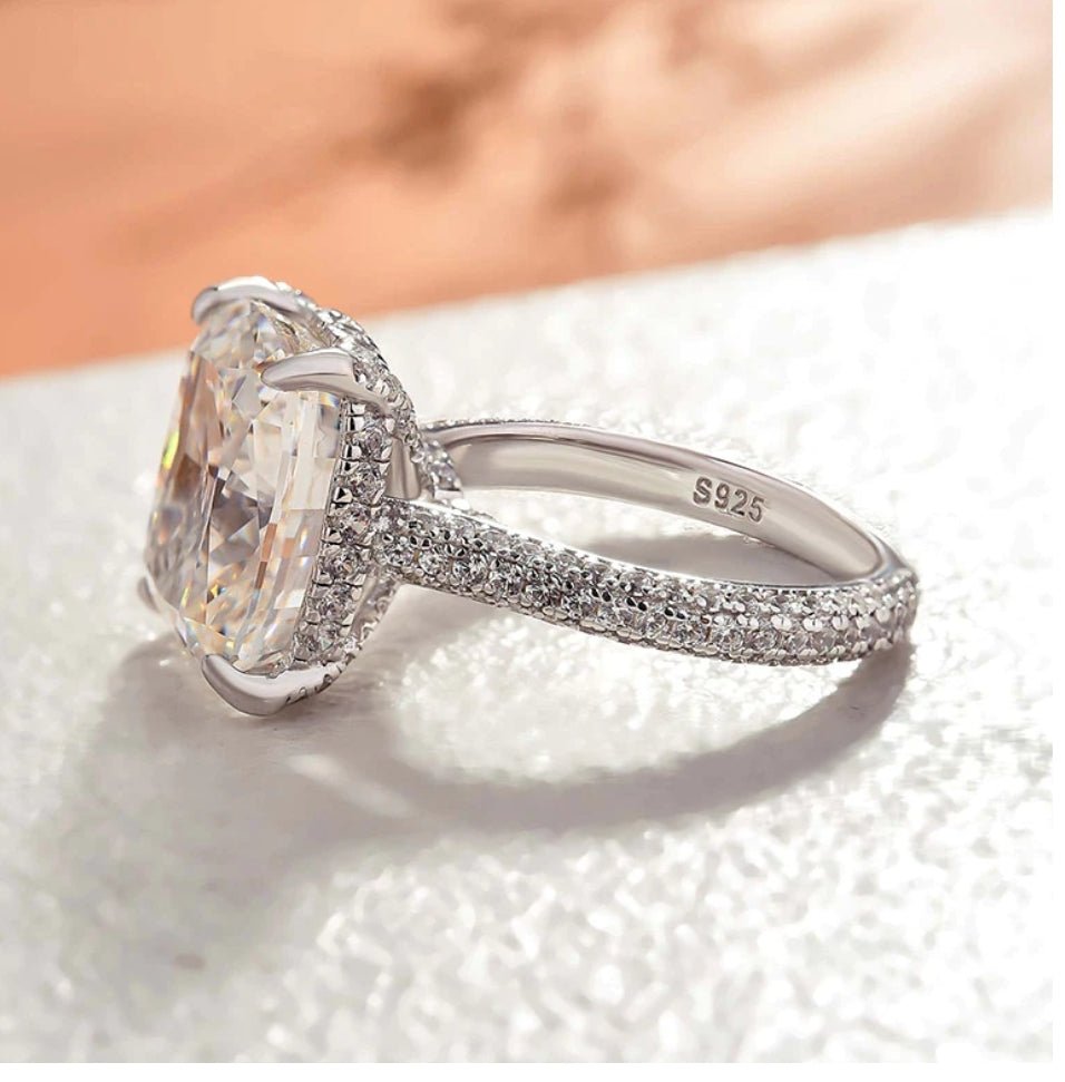 Cushion-cut cubic zirconia engagement ring, alternate view, 800R1008