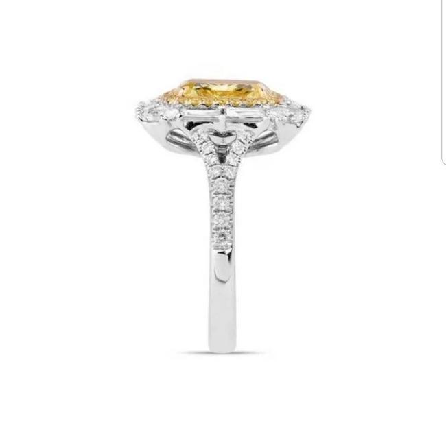Cushion-cut cubic zirconia halo cocktail ring in sterling silver, alternate view, 800R1140