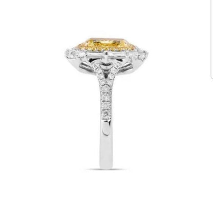 Cushion-cut cubic zirconia halo cocktail ring in sterling silver, alternate view, 800R1140