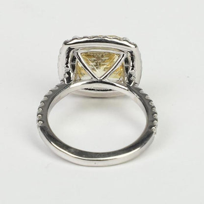 Cushion-cut cubic zirconia ring in sterling silver, alternate view, 800R074