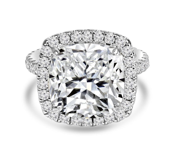 Cushion-cut cubic zirconia ring in sterling silver, main view, 800R074