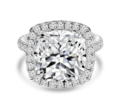Cushion-cut cubic zirconia ring in sterling silver, main view, 800R074