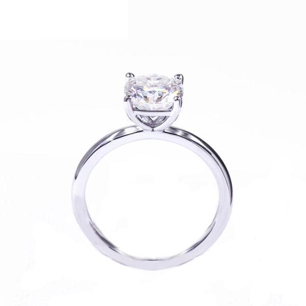Cushion-cut cubic zirconia solitaire ring in 14K gold, alternate view, 635R208K