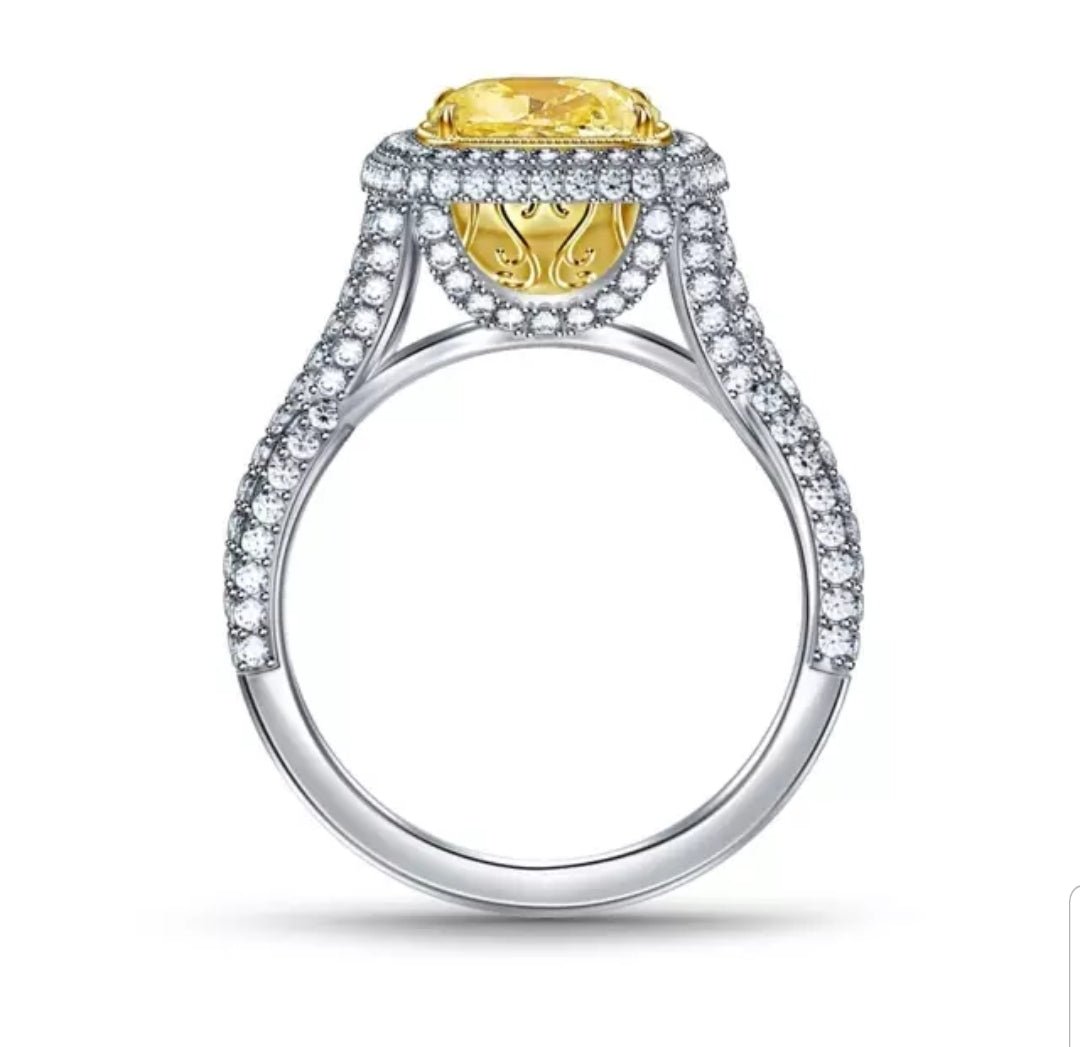 Cushion radiant-cut cubic zirconia ring, alternate view, 800R069