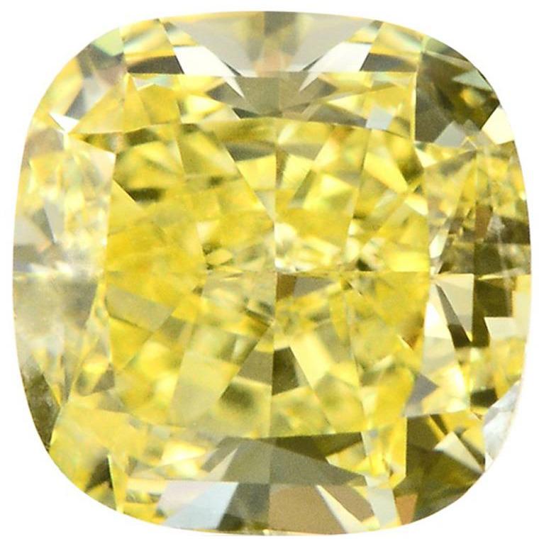 Cushion-cut Diamond Veneer cubic zirconia loose stone, canary yellow stone, CUSH
