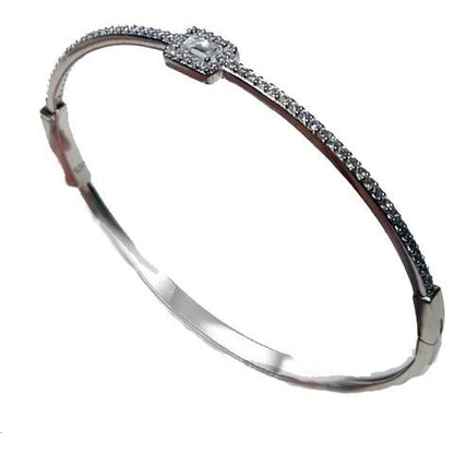 Cubic zirconia hinged bangle bracelet by Zirconite, alternate view, 698B002
