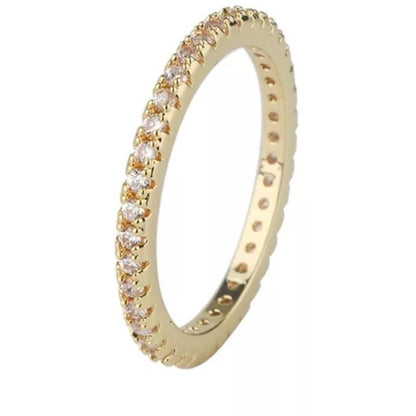Cubic zirconia stackable eternity band ring in sterling silver, alternate view, STR0002