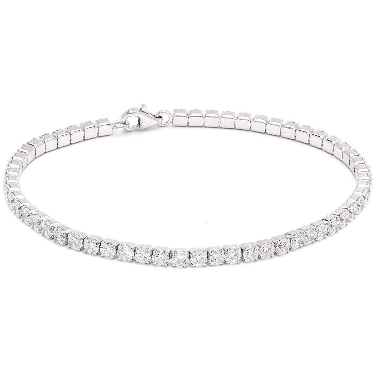 Cubic zirconia tennis bracelet in stainless steel by Zirconite, main view, 698B300