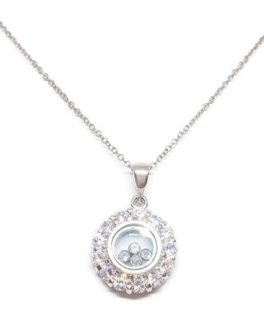 Dancing Zirconite cubic zirconia glass frame pendant, main view, ITP215914