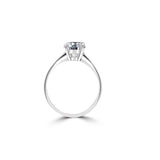 Round Diamond Veneer Cubic zirconia Sterling silver Solitaire Ring. 635R166A