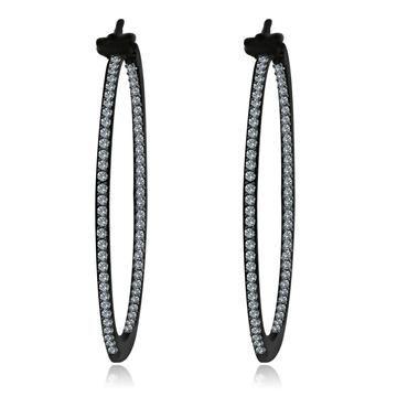 Double-view cubic zirconia hoop earrings by Zirconite, alternate view, STE-457