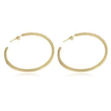 Double-view cubic zirconia hoop earrings by Zirconite, alternate view, STE-457