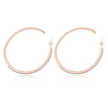 Double-view cubic zirconia hoop earrings by Zirconite, alternate view, STE-457