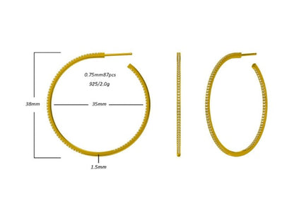 Double-view cubic zirconia hoop earrings by Zirconite, alternate view, STE-457